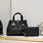 DIOR Toujours Black Tote Leather Women