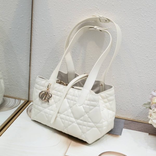 DIOR Toujours White Tote Leather Women