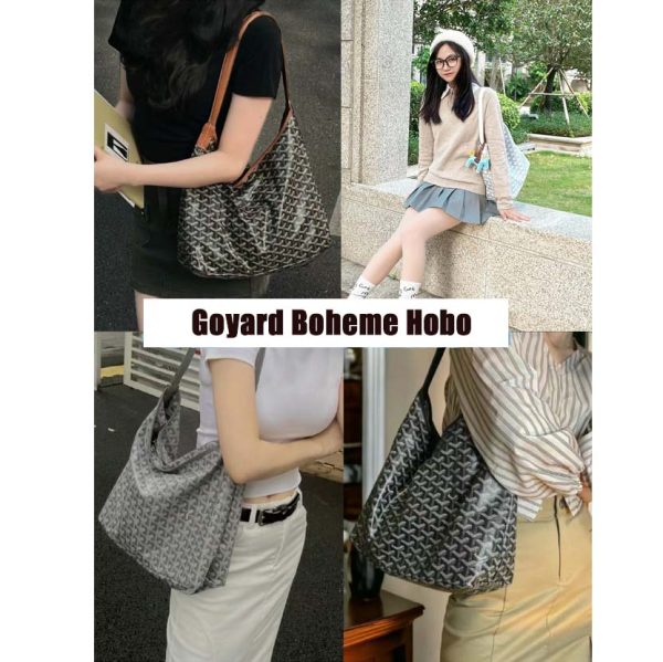 Goyard Boheme Hobo Grey Black White 4 Colors