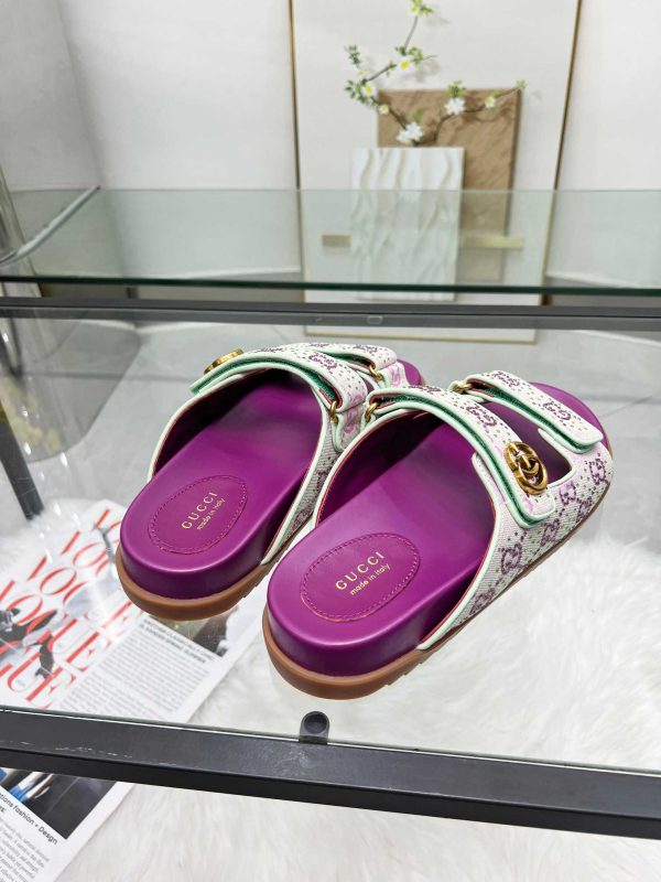 Gucci Purple Women Men Sandal Rhinestone Summer Slipper