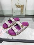 Gucci Purple Women Men Sandal Rhinestone Summer Slipper