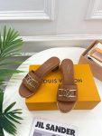 Louis Vuitton Lock it Brown Leather Women Sandal