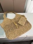 Saint Laurent YSL Raffia Icare Maxi Shopping Bag Straw Nature