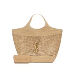 Saint Laurent YSL Raffia Icare Maxi Shopping Bag Straw Nature