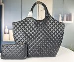 Saint Laurent YSL Women Icare Maxi Shopping Bag Quilted Leather Black 3 Sizes