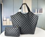 Saint Laurent YSL Women Icare Maxi Shopping Bag Quilted Leather Black 3 Sizes