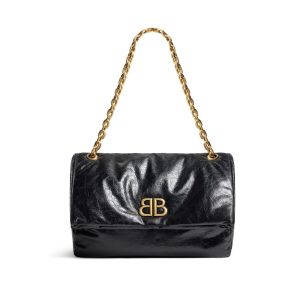 Balenciaga Monaco Black Leather Medium Chain Bag  3 Sizes
