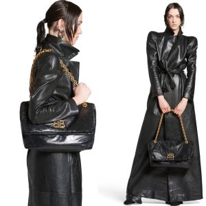 Balenciaga Monaco Black Leather Medium Chain Bag 3 Sizes 13
