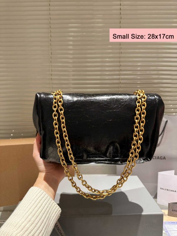 Balenciaga Monaco Black Leather Medium Chain Bag  3 Sizes