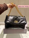 Balenciaga Monaco Black Leather Medium Chain Bag  3 Sizes