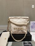 Chanel 22 White Leather Golden Shoulder bag Handbag 3sizes