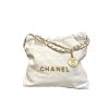 Chanel 22 White Leather Golden Shoulder bag Handbag 3sizes