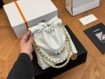 Chanel 22 White Leather Golden Shoulder bag Handbag 3sizes