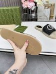 Gucci White Black Women Sandal Straw Slipper Summer