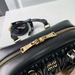 Miu Miu Arcadie Black Leather Handbag Women 2 Sizes