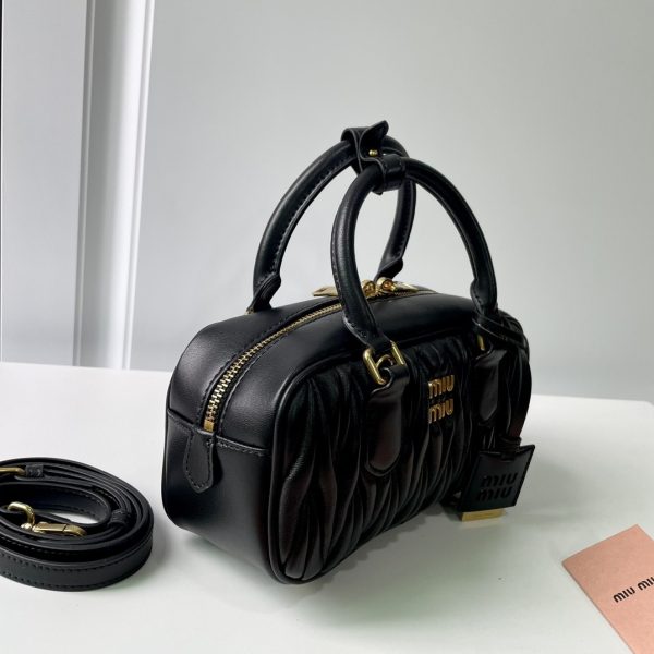 Miu Miu Arcadie Black Leather Handbag Women 2 Sizes