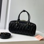 Miu Miu Arcadie Black Leather Handbag Women 2 Sizes