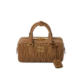 Miu Miu Arcadie Brown Leather Handbag Women 2 Sizes