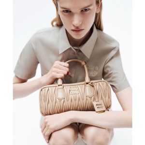 Miu Miu Arcadie Nature Beige Leather Handbag Cream Women 2 Sizes 10