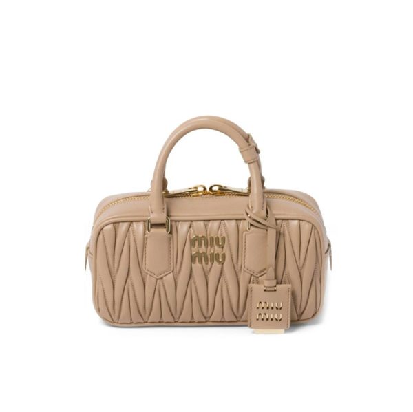 Miu Miu Arcadie Nature Beige Leather Handbag Cream Women 2 Sizes