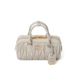 Miu Miu Arcadie White Leather Handbag Women 2 Sizes