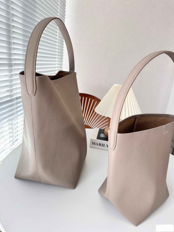 The Row NS Park Tote Leather Grey 2 Sizes