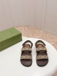 Gucci GG Logo Women Velcro Sandal Brown