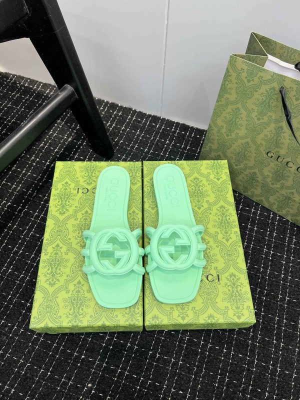 Gucci Slide Green GG Sandal Women Girls Summer