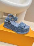 Louis Vuitton Maya Flatform Sandal Denim Blue