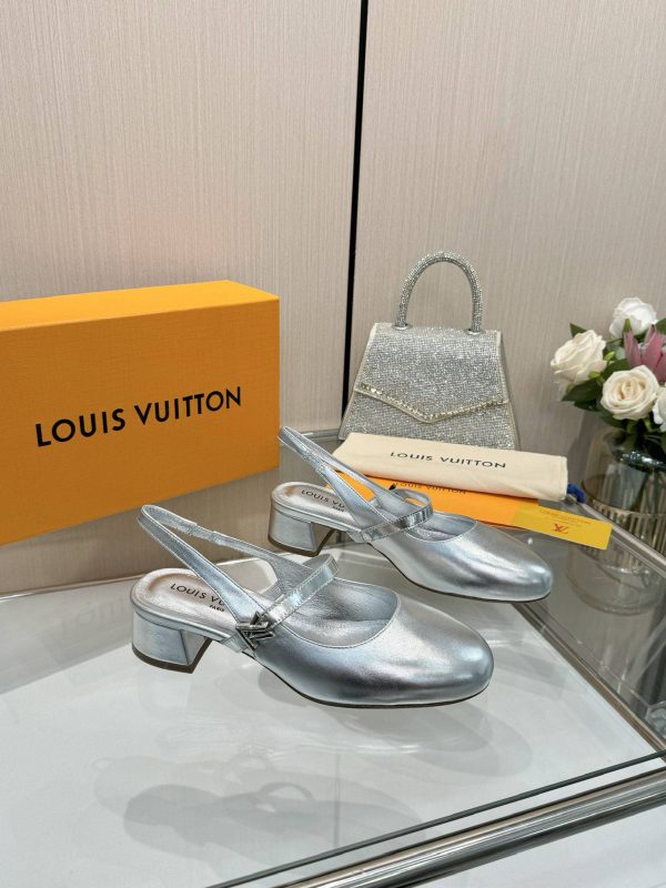 Louis Vuitton Sandal Women Mary Jane Golden Silver