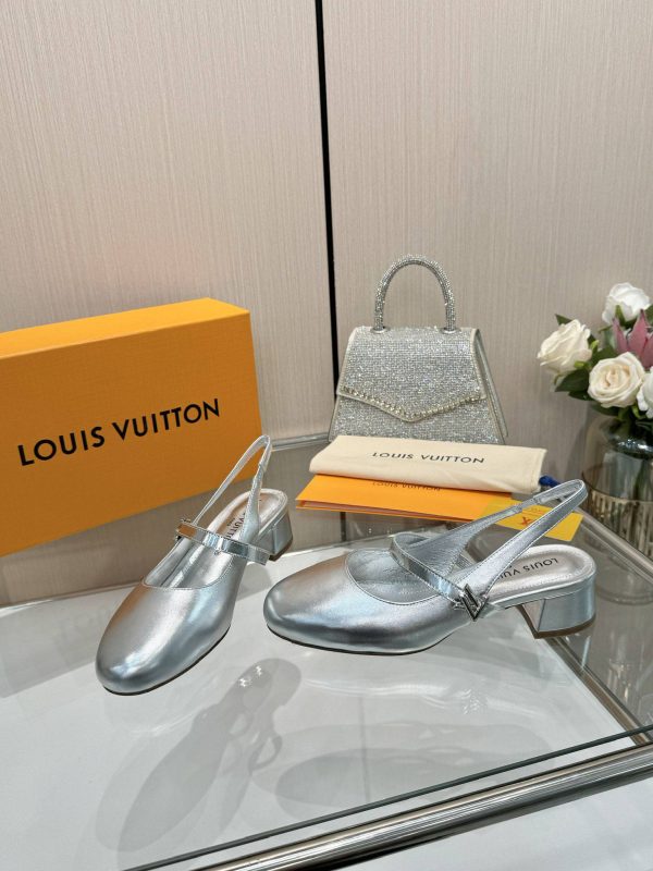 Louis Vuitton Sandal Women Mary Jane Golden Silver