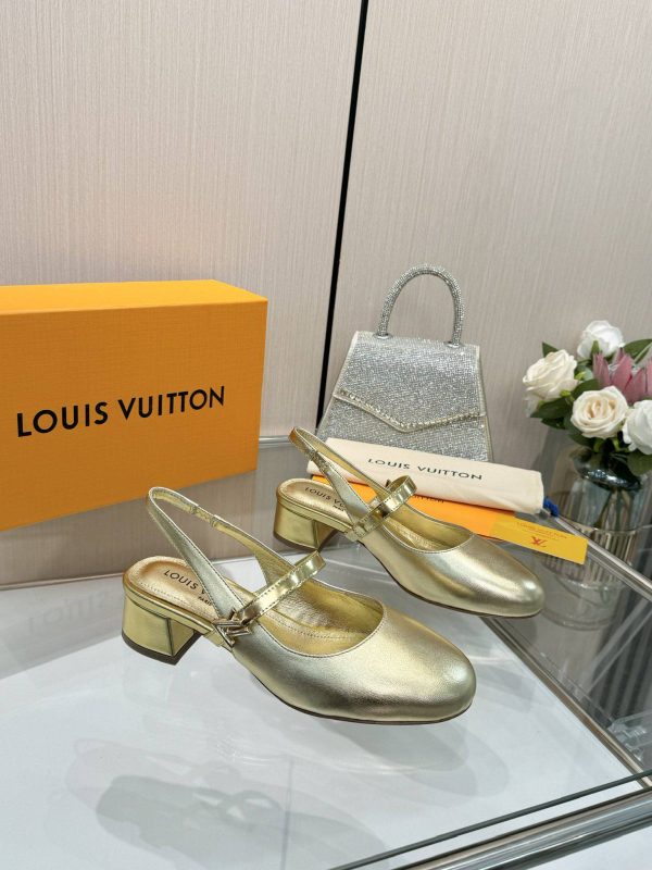 Louis Vuitton Sandal Women Mary Jane Golden Silver