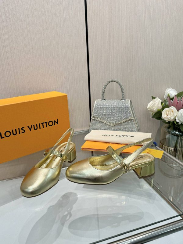 Louis Vuitton Sandal Women Mary Jane Golden Silver