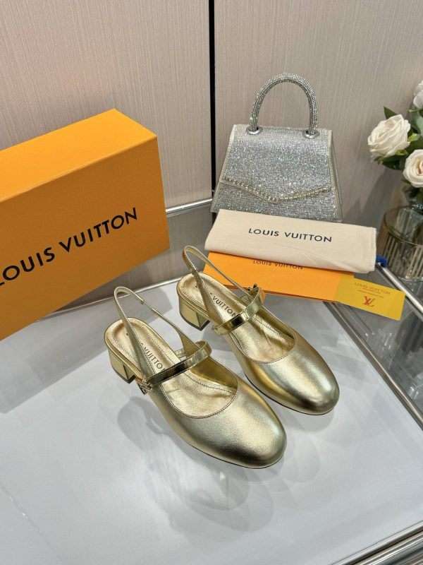 Louis Vuitton Sandal Women Mary Jane Golden Silver