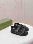 Gucci GG Logo Women Velcro Sandal Black