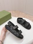 Gucci GG Logo Women Velcro Sandal Black