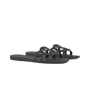 Gucci Slide GG Black White Summer Flat Sandal Women Girls