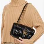 Gucci Marmont Handbag Bag Black Matelasse 446744