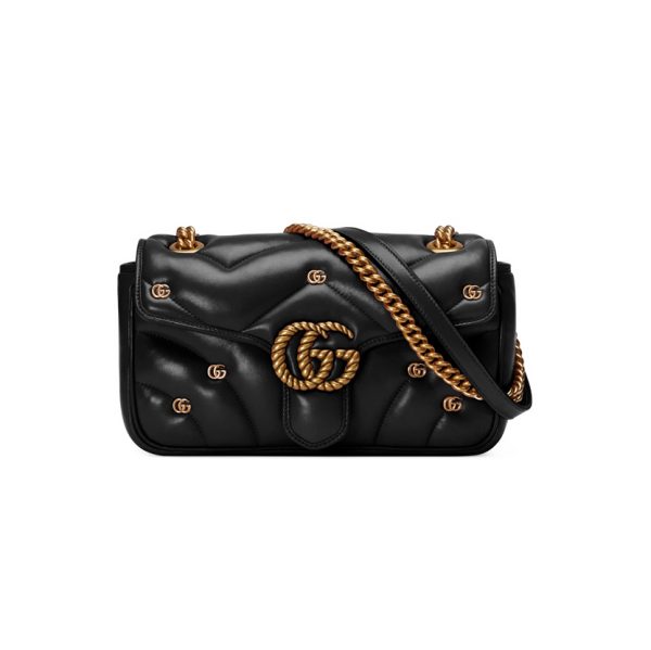 Gucci Marmont Handbag Bag Black Matelasse 446744