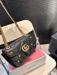 Gucci Marmont Handbag Bag Black Matelasse 446744