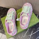 Gucci Purple Tennis 1977 Women Rhinestone Shoes