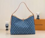 Louis Vuitton M46855 Carryall MM PM Blue Denim