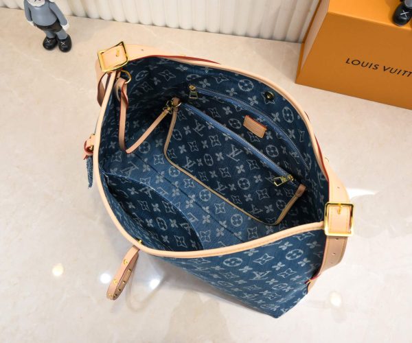 Louis Vuitton M46855 Carryall MM PM Blue Denim