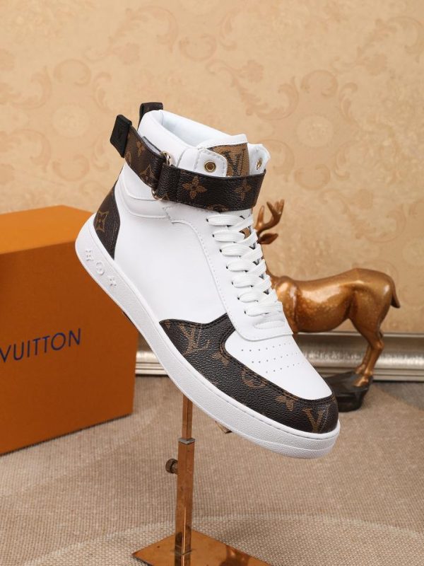 Louis Vuitton BOOMBOX High Top Sneakers White Black Women Men