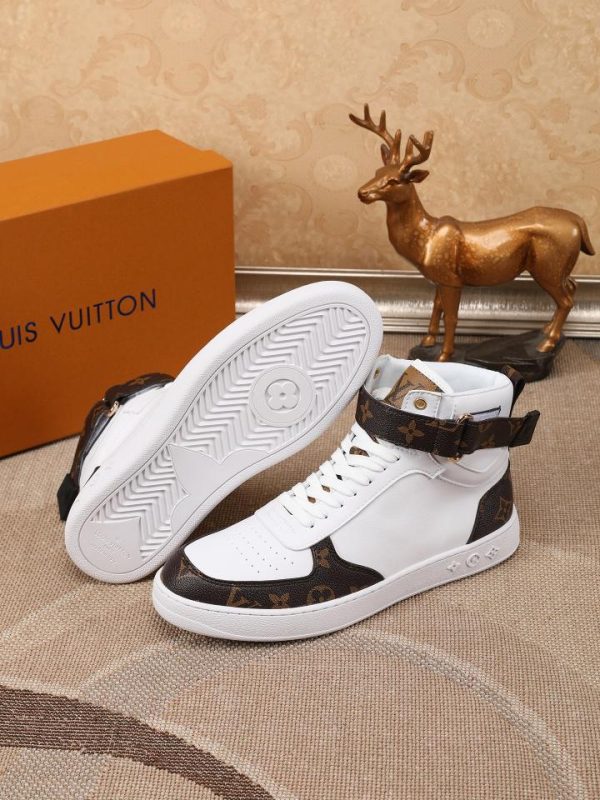 Louis Vuitton BOOMBOX High Top Sneakers White Black Women Men