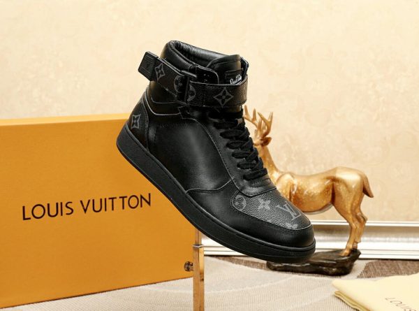 Louis Vuitton BOOMBOX High Top Sneakers White Black Women Men