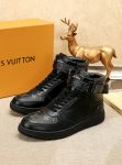 Louis Vuitton BOOMBOX High Top Sneakers White Black Women Men