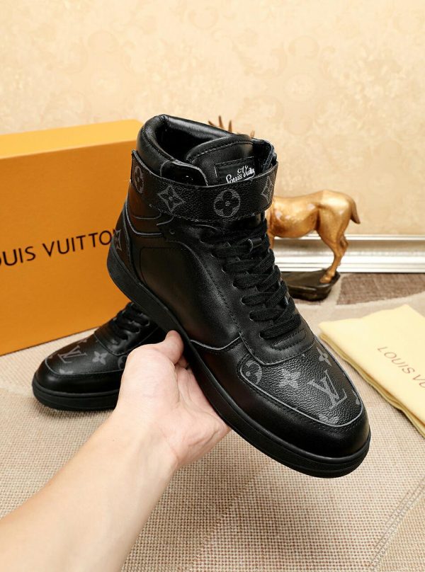 Louis Vuitton BOOMBOX High Top Sneakers White Black Women Men